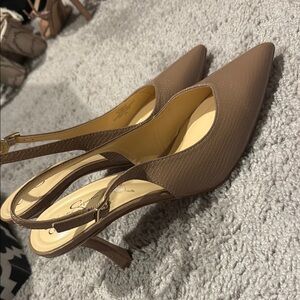 Women's Pointed Slingback Heels in Brown